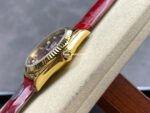 8+ Factory Counterweight Rolex Day-Date 36mm 128238 Yellow Gold Crocodile Leather Strap Diamond Mope&Baguette Diamond Red Ombré Dial - Image 6