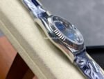 8+ Factory Counterweight Rolex Day-Date 36mm 128239-0023 White Gold Crocodile Leather Strap Diamond Mope&Baguette Diamond Blue Ombré Dial - Image 5