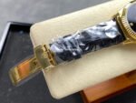 8+ Factory Counterweight Rolex Day-Date 36mm 18238 Yellow Gold Crocodile Leather Strap Diamond Mope Black Dial - Image 8