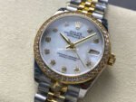8+ Factory Rolex Counterweight Datejust 278383RBR-0028 31mm Diamond Yellow Gold Bezel Half Yellow Gold Diamond Mother Of Pearl Dial Jubilee - Image 3