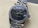 8+ Factory Rolex Counterweight Datejust 278384RBR-0026 31mm Diamond White Gold Bezel Full 904L Roman Numerals Grey Dial Jubilee - Image 3