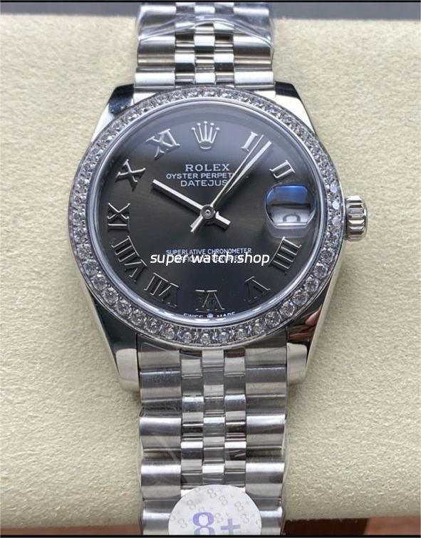 8-Factory-Rolex-Counterweight-Datejust-278384RBR-0026-31mm-Diamo.jpg 8+ Factory Rolex Counterweight Datejust 278384RBR-0026 31mm Diamond White Gold Bezel Full 904L Roman Numerals Grey Dial Jubilee - Image 1