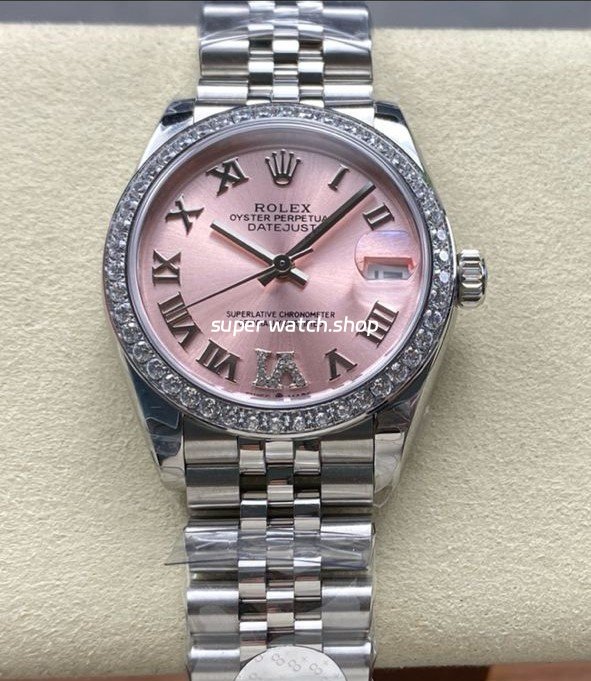 8-Factory-Rolex-Counterweight-Datejust-278384RBR-0028-31.jpg 8+ Factory Rolex Counterweight Datejust 278384RBR-0028 31mm Diamond White Gold Bezel Full 904L Roman Numerals Diamond Pink Dial Jubilee - Image 1