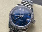 8+ Factory Rolex Counterweight Datejust 278384RBR-0037 31mm Diamond White Gold Bezel Full 904L Roman Numerals Blue Dial Jubilee - Image 3