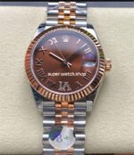8+ Factory Rolex counterweight Datejust 278271-0004 31mm Diamond Rose Gold Bezel Half Rose Gold Diamond Roman Numerals Brown Dial Jubilee