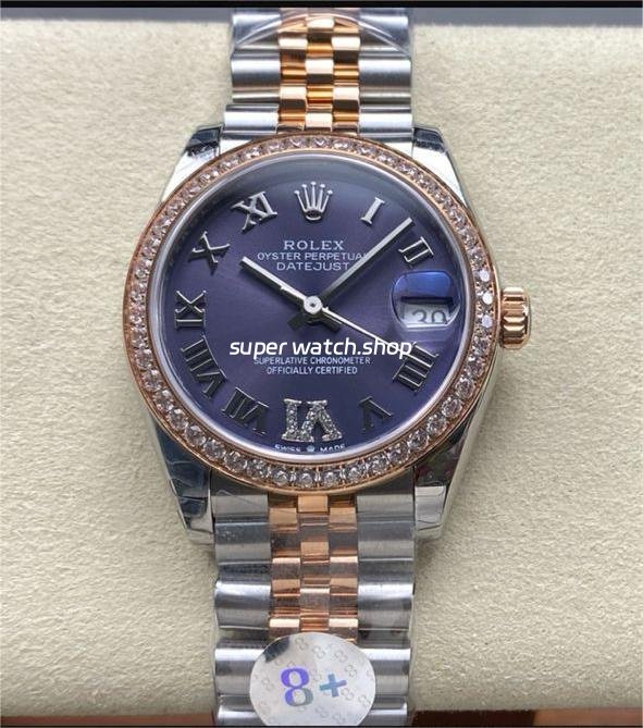 8-Factory-Rolex-counterweight-Datejust-278381RBR-0-6.jpg 8+ Factory Rolex counterweight Datejust 278381RBR-0020 31mm Diamond Rose Gold Bezel Half Rose Gold Diamond Roman Numerals Purple Dial Jubilee - Image 1