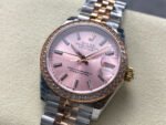 8+ Factory Rolex counterweight Datejust 278381RBR-0010 31mm Diamond Rose Gold Bezel Half Rose Gold Pink Dial Jubilee - Image 3
