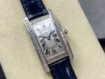 8848 Factory Cartier Tank Américaine 19mm Diamond Bezel Roman Numerals Silver Dial - Image 2