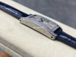 8848 Factory Cartier Tank Américaine 19mm Diamond Bezel Roman Numerals Silver Dial - Image 5