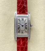 8848 Factory Cartier Tank Américaine 19mm Roman Numerals Silver Dial