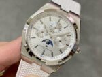 8F Factory Vacheron Constantin Overseas 4300V Perpetual Calendar 41.5mm Steel White Rubber Strap Silver Dial - Image 3
