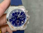 8F Factory Vacheron Constantin Overseas Chronograph 5500V/110A-B148 42.5mm Steel Rubber Strap Blue Dial