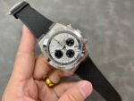 8F Factory Vacheron Constantin Overseas Chronograph 5500V/110A-B686 42.5mm Steel Rubber Strap Black Eye Silver Dial - Image 3