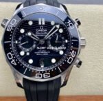 N1 Factory Omega Seamaster Diver 300M Co-Axial Chronometer Chronograph 210.32.44.51.01.001 44mm Steel Black Rubber Strap Black Dial