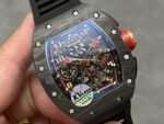KV Factory Richard Mille RM011-03 44.5mm Carbon Fiber Black Rubber Strap Arabic Numerals Skeletonized Dial - Image 2