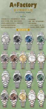 A+ Factory Rolex Datejust 126283RBR-0008 36mm Diamond Bezel Half Yellow Gold Diaond Mop Black Dial - Image 14