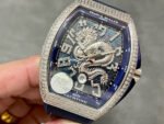 ABF Factory Franck Muller Dragon King Limited Edition Vanguard V45 44mm Diamond Steel Rubber Strap Blue Dial - Image 3