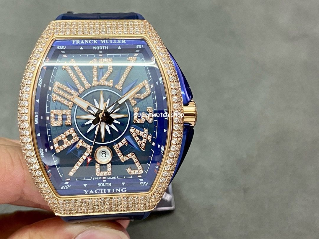 ABF-Factory-Franck-Muller-Vanguard-V45-44mm-DiamondRose-Gold-Rubber-Strap-Blue-Dial-2.jpg ABF Factory Franck Muller Vanguard V45 44mm Diamond&Rose Gold Rubber Strap Blue Dial - Image 1