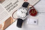 AF Factory Cartier Ballon Bleu W4BB0009 33mm Steel Leather Strap Diamond Roman Numerals Silver Dial