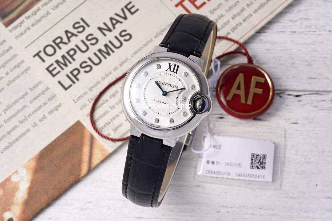 AF-Factory-Cartier-Ballon-Bleu-W4BB0009-33mm-Steel-Leather-Strap-Diamond-Roman-Numerals-Si-4.jpg AF Factory Cartier Ballon Bleu W4BB0009 33mm Steel Leather Strap Diamond Roman Numerals Silver Dial - Image 1