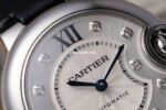 AF Factory Cartier Ballon Bleu W4BB0009 33mm Steel Leather Strap Diamond Roman Numerals Silver Dial - Image 4