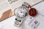AF Factory Cartier Ballon Bleu W4BB0023 33mm Diamond Bezel Full Steel Roman Numerals Silver Dial