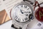 AF Factory Cartier Ballon Bleu W4BB0023 33mm Diamond Bezel Full Steel Roman Numerals Silver Dial - Image 3