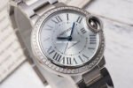 AF Factory Cartier Ballon Bleu W4BB0028 33mm Diamond Bezel Full Steel Roman Numerals Blue Dial - Image 2