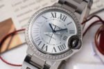 AF Factory Cartier Ballon Bleu W4BB0028 33mm Diamond Bezel Full Steel Roman Numerals Blue Dial - Image 3
