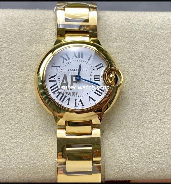 AF-Factory-Cartier-Ballon-Bleu-W69001Z2-28mm-Full-Gold-Roman-Numerals-Silver-Dial-8.jpg AF Factory Cartier Ballon Bleu W69001Z2 28mm Full Gold Roman Numerals Silver Dial - Image 1