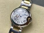 AF Factory Cartier Ballon Bleu W69007Z3 28mm Gold Steel Roman Numerals Silver Dial - Image 3