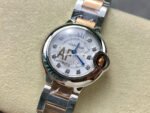 AF Factory Cartier Ballon Bleu WE902030 28mm Rose Gold Steel Roman Numerals Diamond Silver Dial - Image 3
