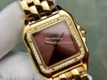 AF Factory Cartier Panthère 27mm Diamond Bezel Full Rose Gold Red Dial - Image 2