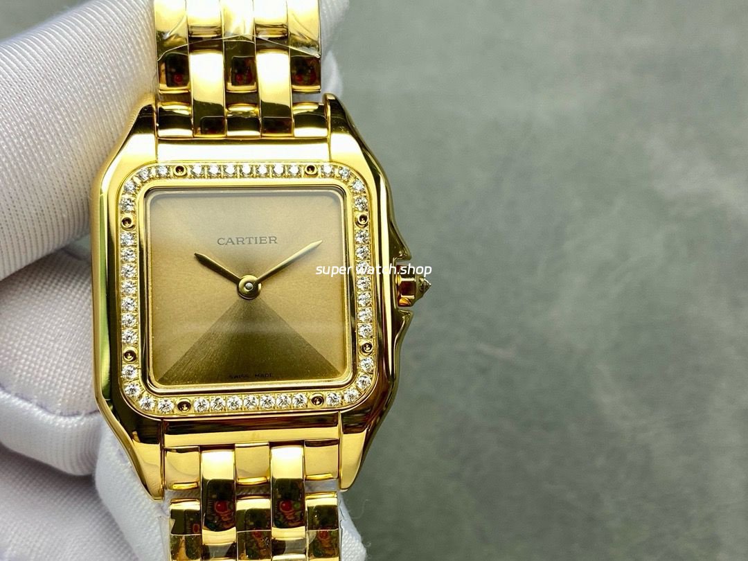 AF-Factory-Cartier-Panthere-27mm-Diamond-Bezel-Full-Yellow-Gold-Gold-Dial-2.jpg AF Factory Cartier Panthère 27mm Diamond Bezel Full Yellow Gold Gold Dial - Image 1