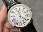 AF Factory Cartier Ronde Solo de Cartier W6701011 42mm Steel Leather Strap Roman Numerals Silver Dial - Image 2