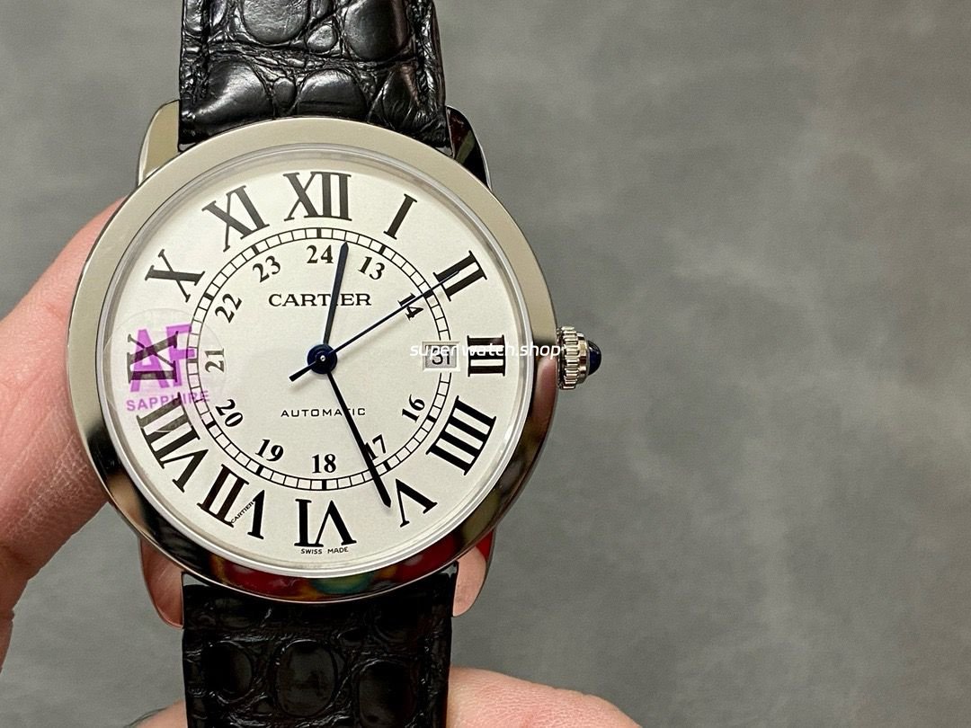AF-Factory-Cartier-Ronde-Solo-de-Cartier-W6701011-42mm-Steel-Leather-Strap-Roman-Numerals-S-9.jpg AF Factory Cartier Ronde Solo de Cartier W6701011 42mm Steel Leather Strap Roman Numerals Silver Dial - Image 1
