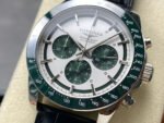 AF Factory Longines Conquest Chronograph L3.835.4.02.6 42mm Steel Leather Strap Green Eyes White Dial - Image 2