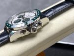 AF Factory Longines Conquest Chronograph L3.835.4.02.6 42mm Steel Leather Strap Green Eyes White Dial - Image 5