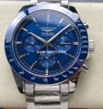 AF Factory Longines Conquest Chronograph L3.835.4.92.6 42mm Full Steel Strap Blue Dial