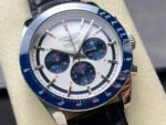 AF Factory Longines Conquest Chronograph L3.835.4.98.6 42mm Steel Leather Strap Blue Eyes White Dial - Image 2