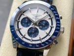 AF Factory Longines Conquest Chronograph L3.835.4.98.6 42mm Steel Leather Strap Blue Eyes White Dial - Image 3