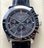 AF Factory Longines Conquest Chronograph L3.836.4.52.9 42mm Steel Leather Strap Black Eyes Gray Dial