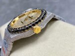 AMG Factory Audemars Piguet Royal Oak Selfwinding 15400 41mm Black Diamond Bezel Full White Diamond Gold Steel Diamond Baguette Dial - Image 6