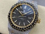 AMG Factory Audemars Piguet Royal Oak Selfwinding 15400 41mm Black Diamond Bezel Full White Diamond Gold Steel Black Diamond Dial - Image 3