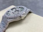 AMG Factory Audemars Piguet Royal Oak Selfwinding 15400 41mm Full Diamond Steel Green Diamond Baguette Dial - Image 6
