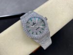 AMG Factory Audemars Piguet Royal Oak Selfwinding 15400 41mm Full Diamond Steel Green Diamond Baguette Dial - Image 3