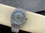 AMG Factory Audemars Piguet Royal Oak Selfwinding 15400 41mm Full Diamond Steel Green Diamond Baguette Dial - Image 4