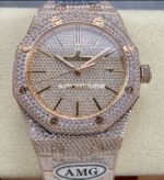 AMG Factory Audemars Piguet Royal Oak Selfwinding 15400 41mm Full Rose Gold Diamond Diamond Dial