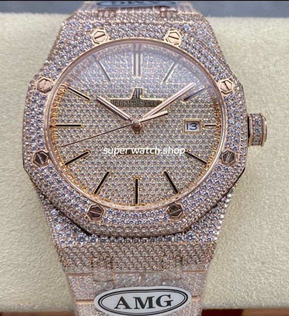 AMG-Factory-Audemars-Piguet-Royal-Oak-Selfwinding-15400-41mm-Full-Rose-Gold-Diamond-Diamond-Dial-1.jpg AMG Factory Audemars Piguet Royal Oak Selfwinding 15400 41mm Full Rose Gold Diamond Diamond Dial - Image 1