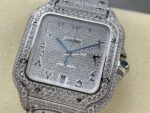 AMG Factory Cartier Full Diamond Santos 40mm Diamond Steel Arabic Number Diamond Dial - Image 3